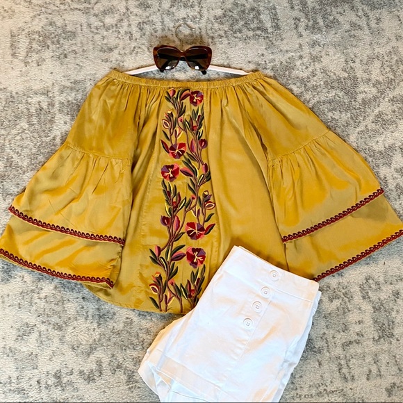 Solitaire Summer Off-Shoulder Top Bell Sleeves S - Picture 2 of 9